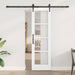 Skyvedør Hvit og svart 61 x 198,5 cm Massivt furutre og glass