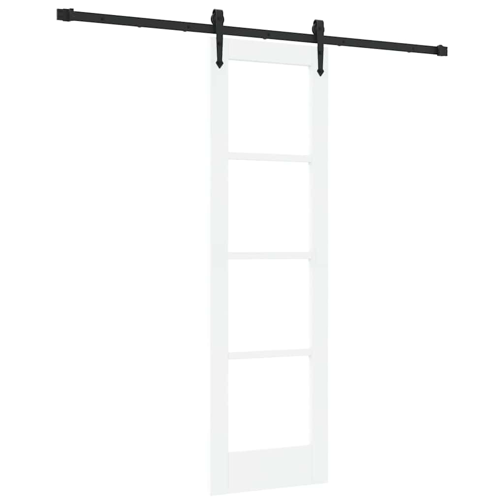Skyvedør Hvit og svart 61 x 198,5 cm Massivt furutre og glass
