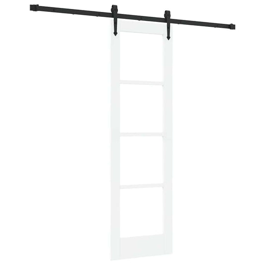 Skyvedør Hvit og svart 61 x 198,5 cm Massivt furutre og glass