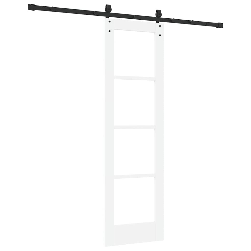 Skyvedør Hvit og svart 61 x 198,5 cm Massivt furutre og glass