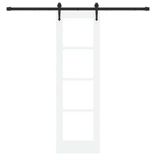 Skyvedør Hvit og svart 61 x 198,5 cm Massivt furutre og glass