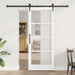 Skyvedør Hvit og svart 83 x 202 cm Massivt furutre og glass