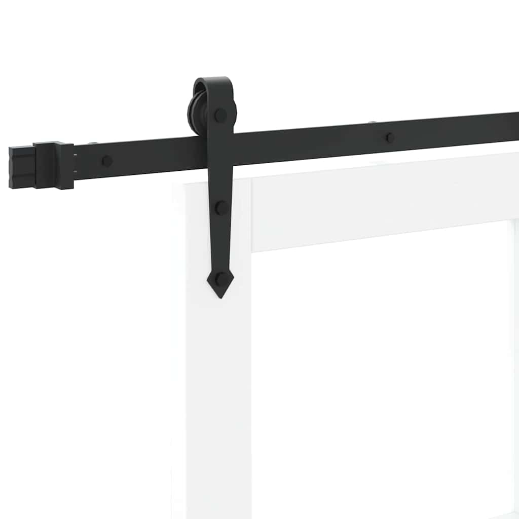 Skyvedør Hvit og svart 83 x 211 cm Massivt furutre og glass