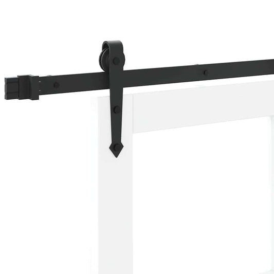 Skyvedør Hvit og svart 83 x 211 cm Massivt furutre og glass