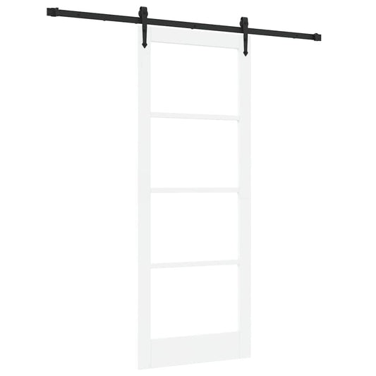Skyvedør Hvit og svart 83 x 211 cm Massivt furutre og glass
