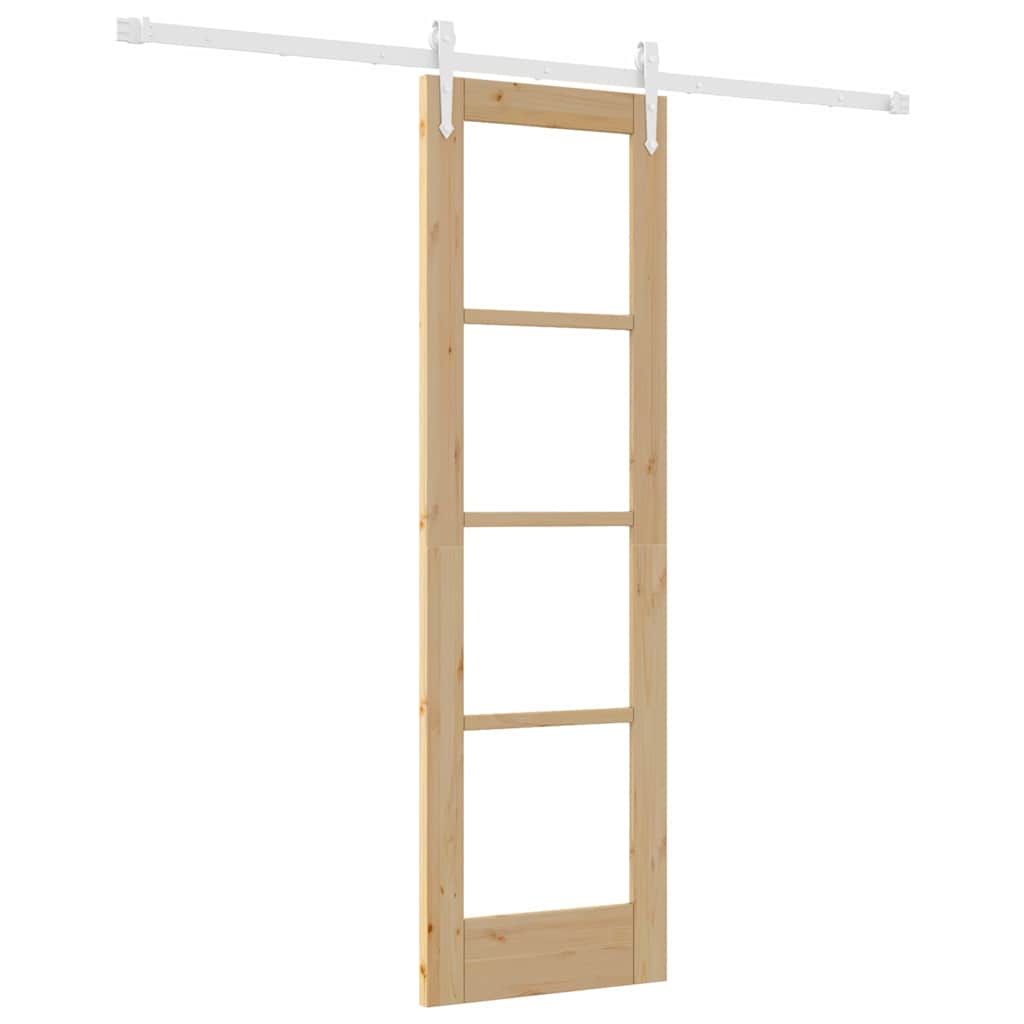 Skyvedør Naturlig 61 x 198,5 cm Massivt furutre og glass