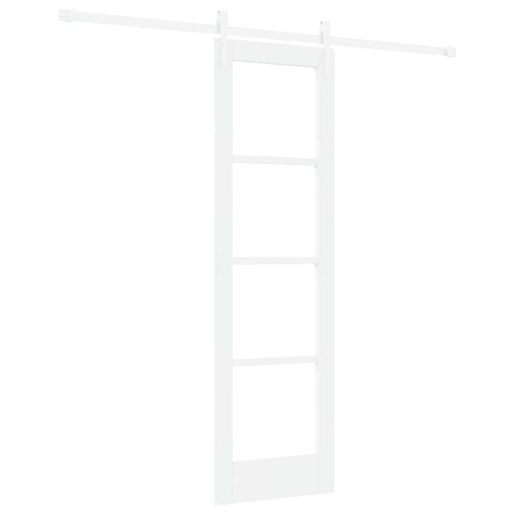 Skyvedør Hvit 61 x 198,5 cm Massivt furutre og glass