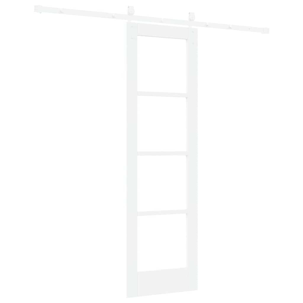 Skyvedør Hvit 61 x 198,5 cm Massivt furutre og glass