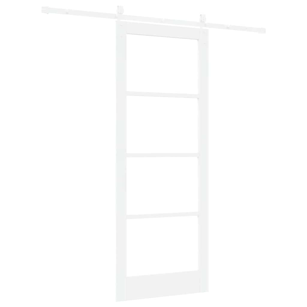 Skyvedør Hvit 83 x 211 cm Massivt furutre og glass