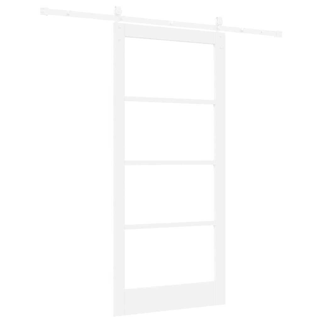 Skyvedør Hvit 93 x 202 cm Massivt furutre og glass