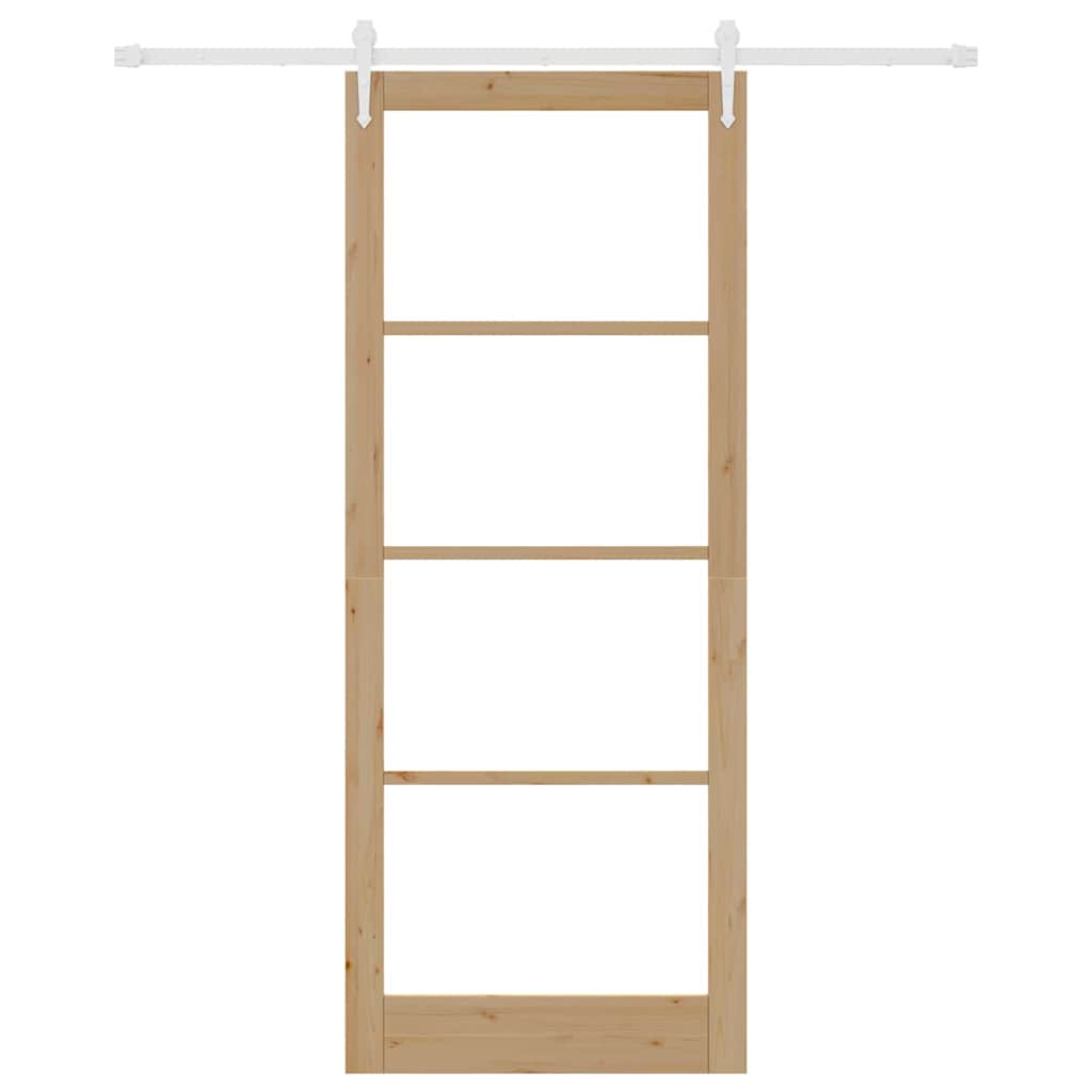 Skyvedør Naturlig 93 x 232 cm Massivt furutre og glass