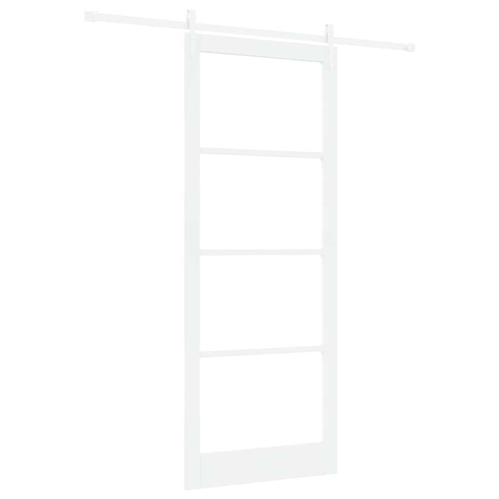 Skyvedør Hvit 93 x 232 cm Massivt furutre og glass