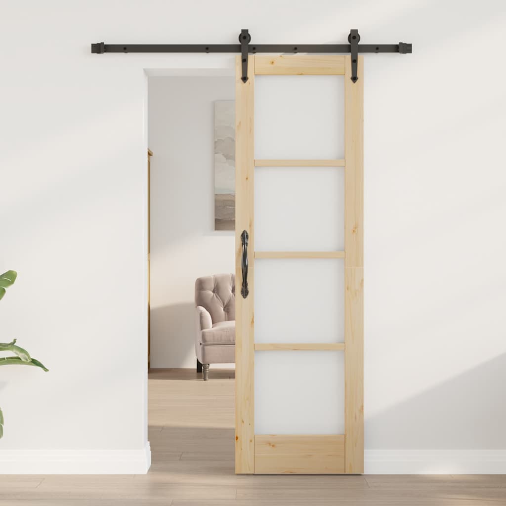 Skyvedør ORKDAL Naturlig 61 x 198,5 cm Massivt furutre og glass