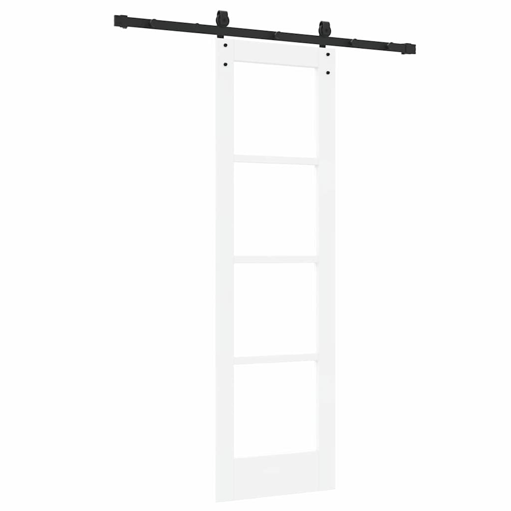 Skyvedør ORKDAL Hvit 61 x 198,5 cm Massivt furutre og glass