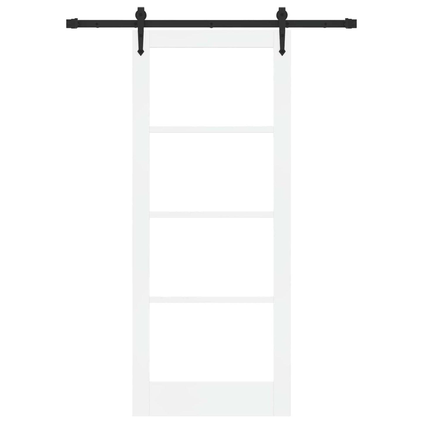 Skyvedør ORKDAL Hvit 83 x 202 cm Massivt furutre og glass