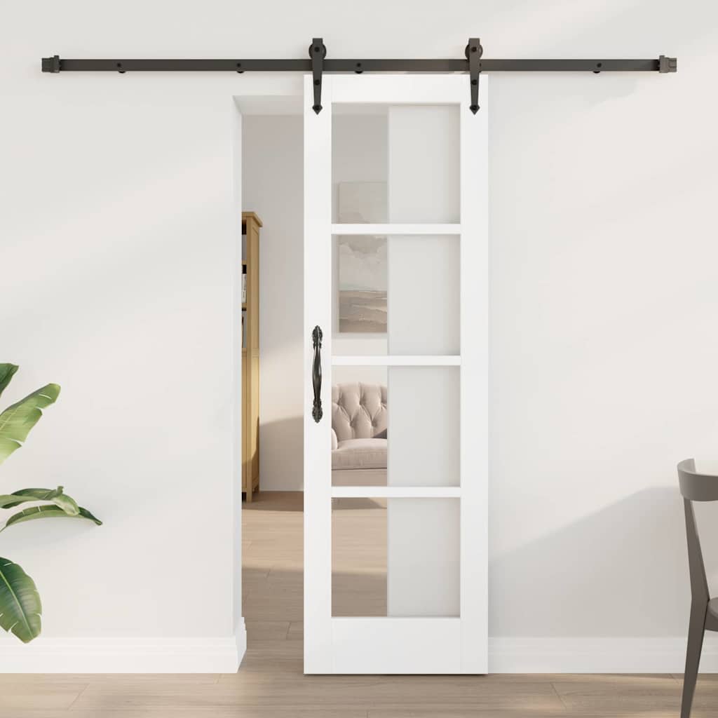 Skyvedør ORKDAL Hvit 61 x 198,5 cm Massivt furutre og glass