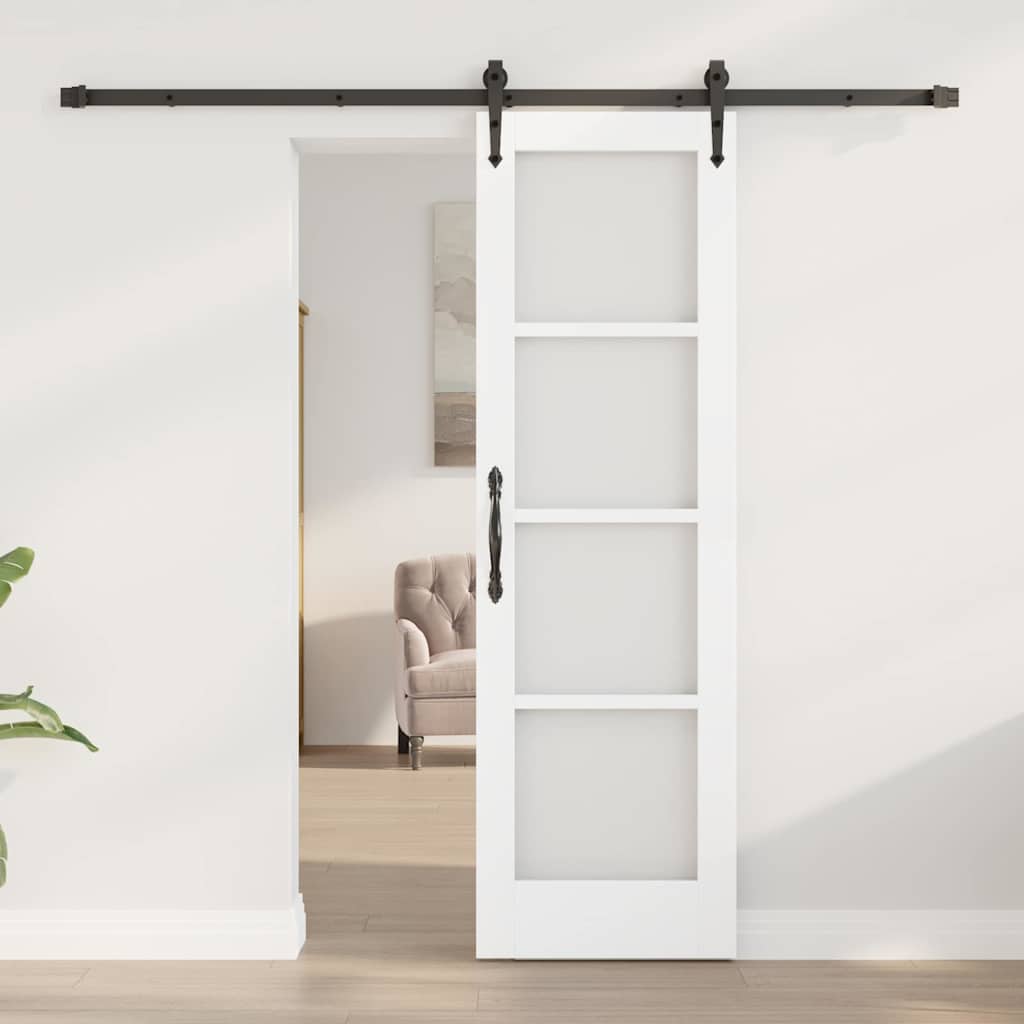Skyvedør ORKDAL Hvit 61 x 198,5 cm Massivt furutre og glass