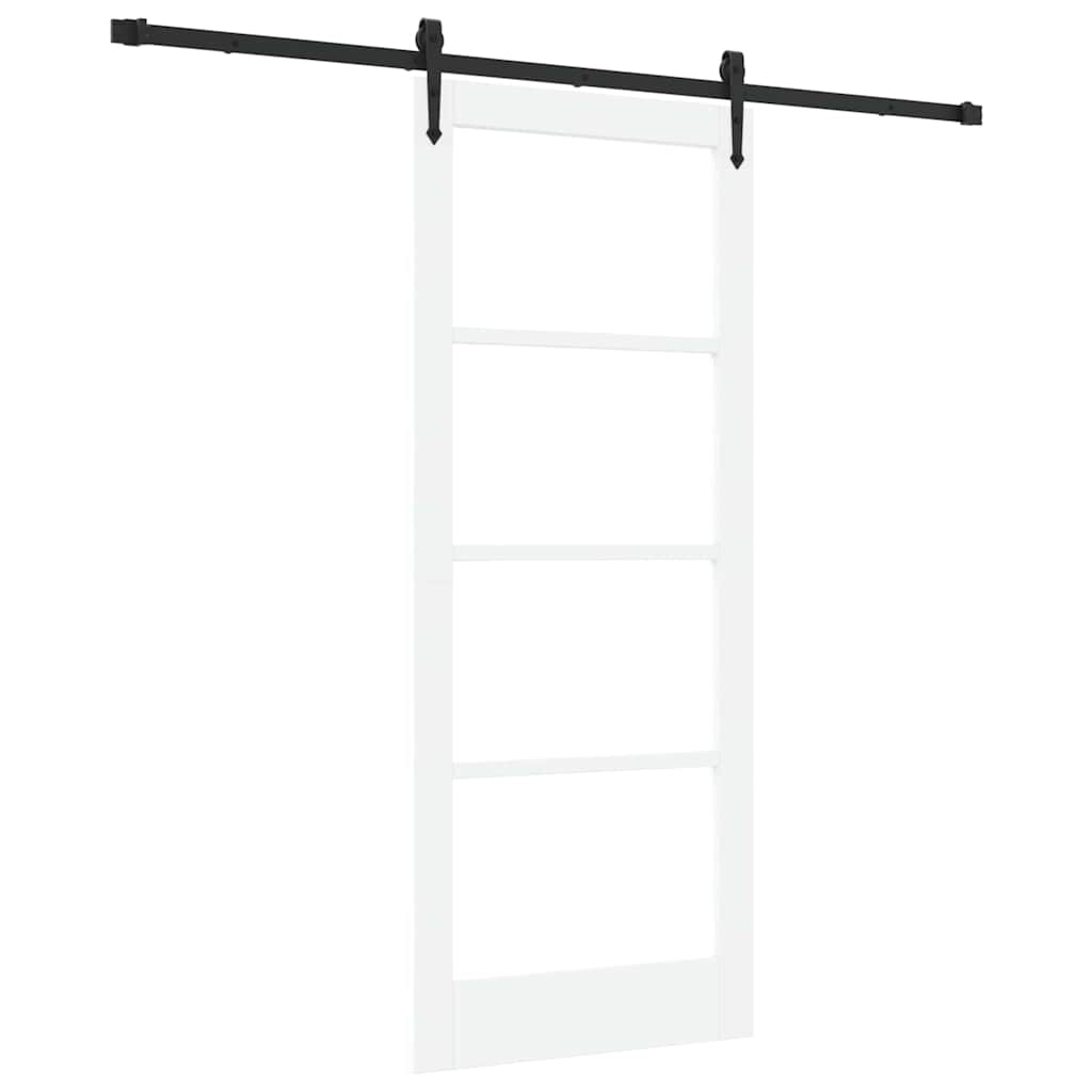 Skyvedør ORKDAL Hvit 83 x 202 cm Massivt furutre og glass