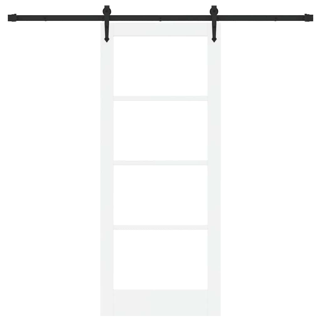 Skyvedør ORKDAL Hvit 83 x 202 cm Massivt furutre og glass