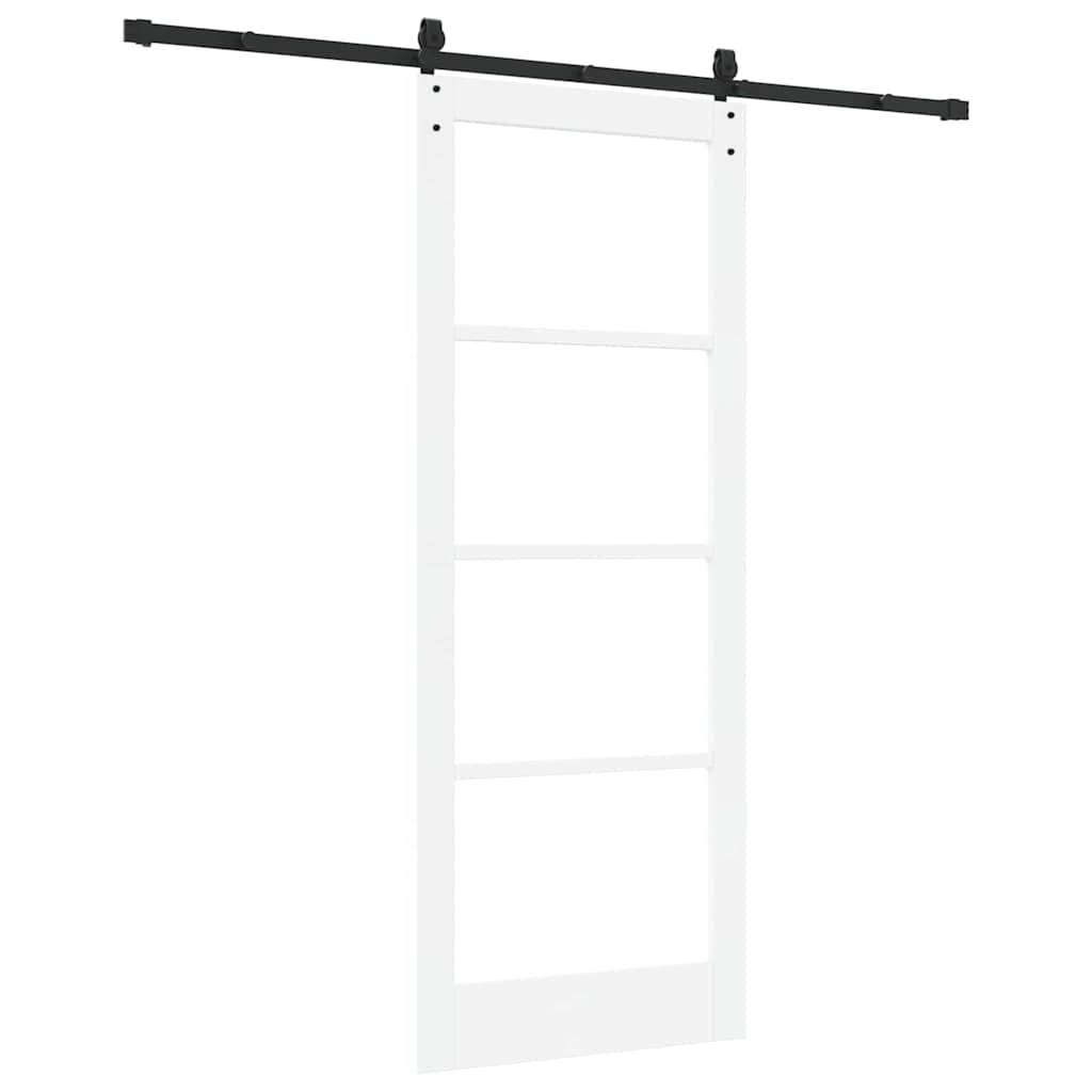 Skyvedør ORKDAL Hvit 83 x 211 cm Massivt furutre og glass