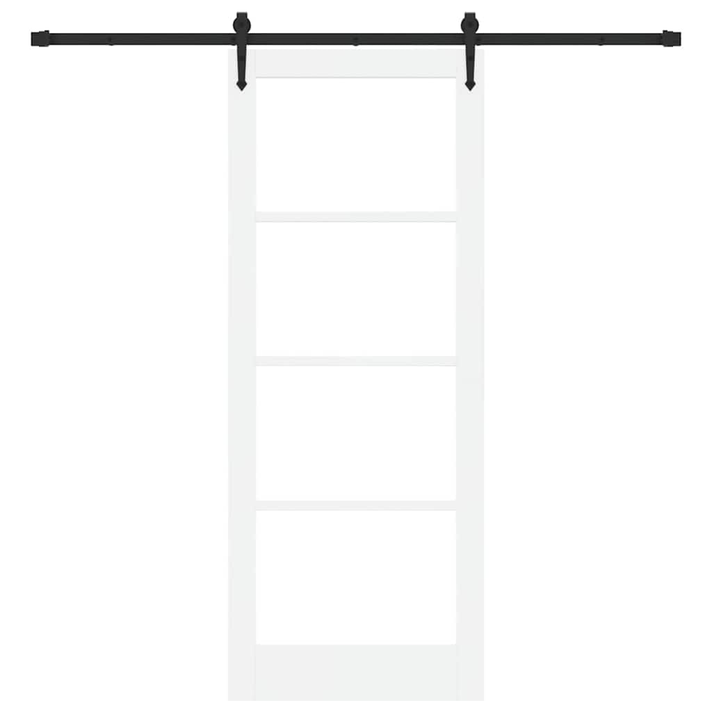 Skyvedør ORKDAL Hvit 83 x 211 cm Massivt furutre og glass
