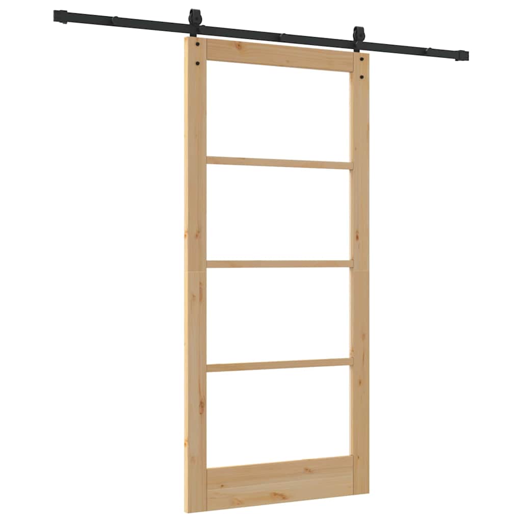 Skyvedør ORKDAL Naturlig 93 x 202 cm Massivt furutre og glass