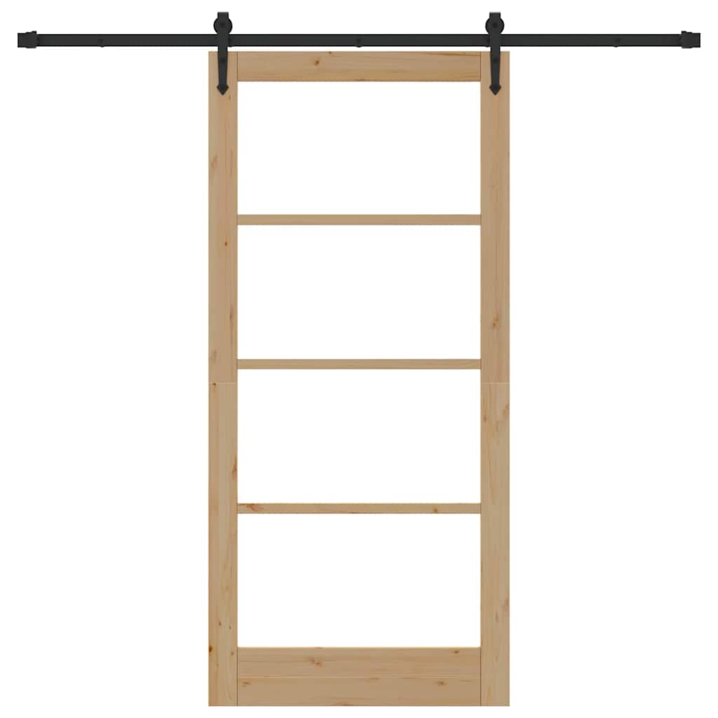 Skyvedør ORKDAL Naturlig 93 x 202 cm Massivt furutre og glass