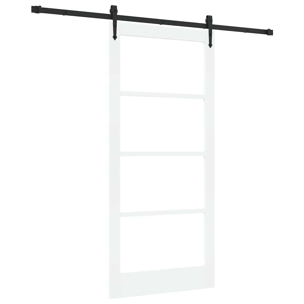 Skyvedør ORKDAL Hvit 93 x 202 cm Massivt furutre og glass