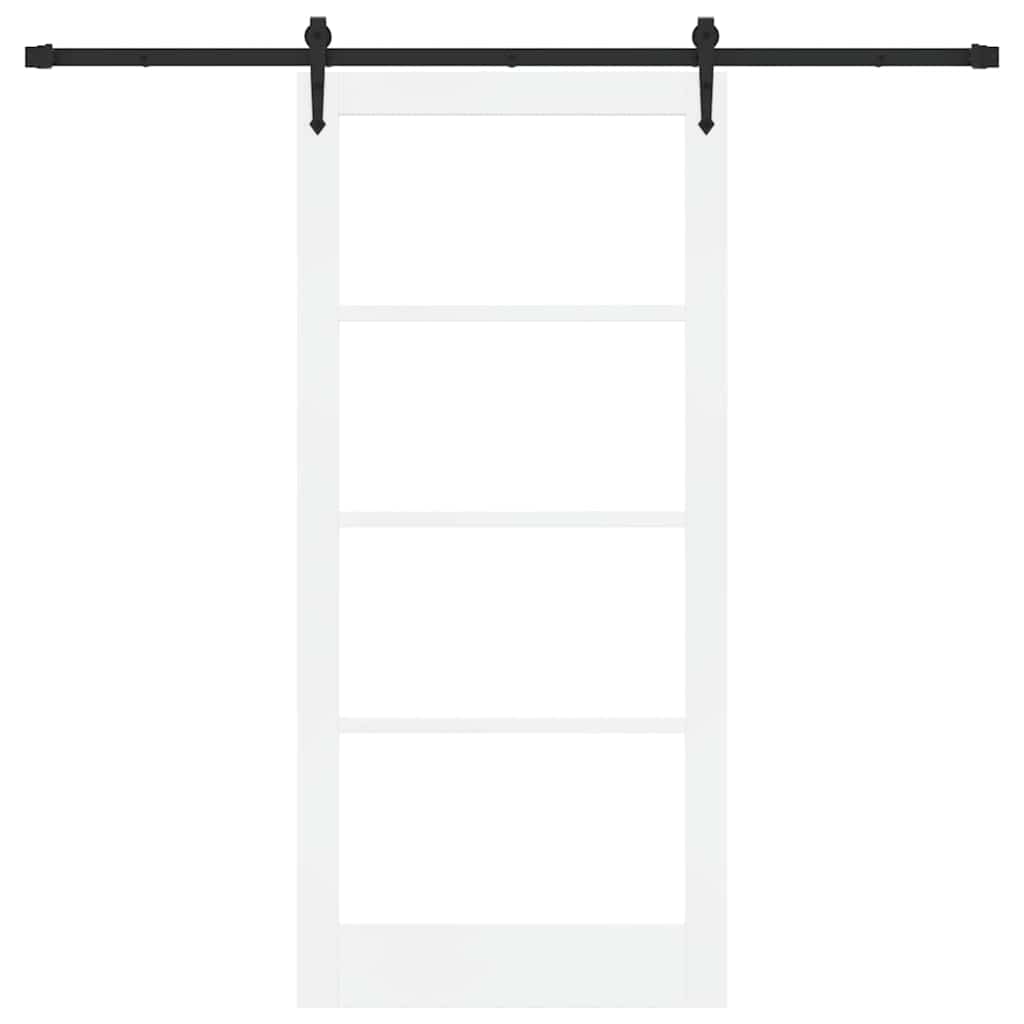Skyvedør ORKDAL Hvit 93 x 202 cm Massivt furutre og glass