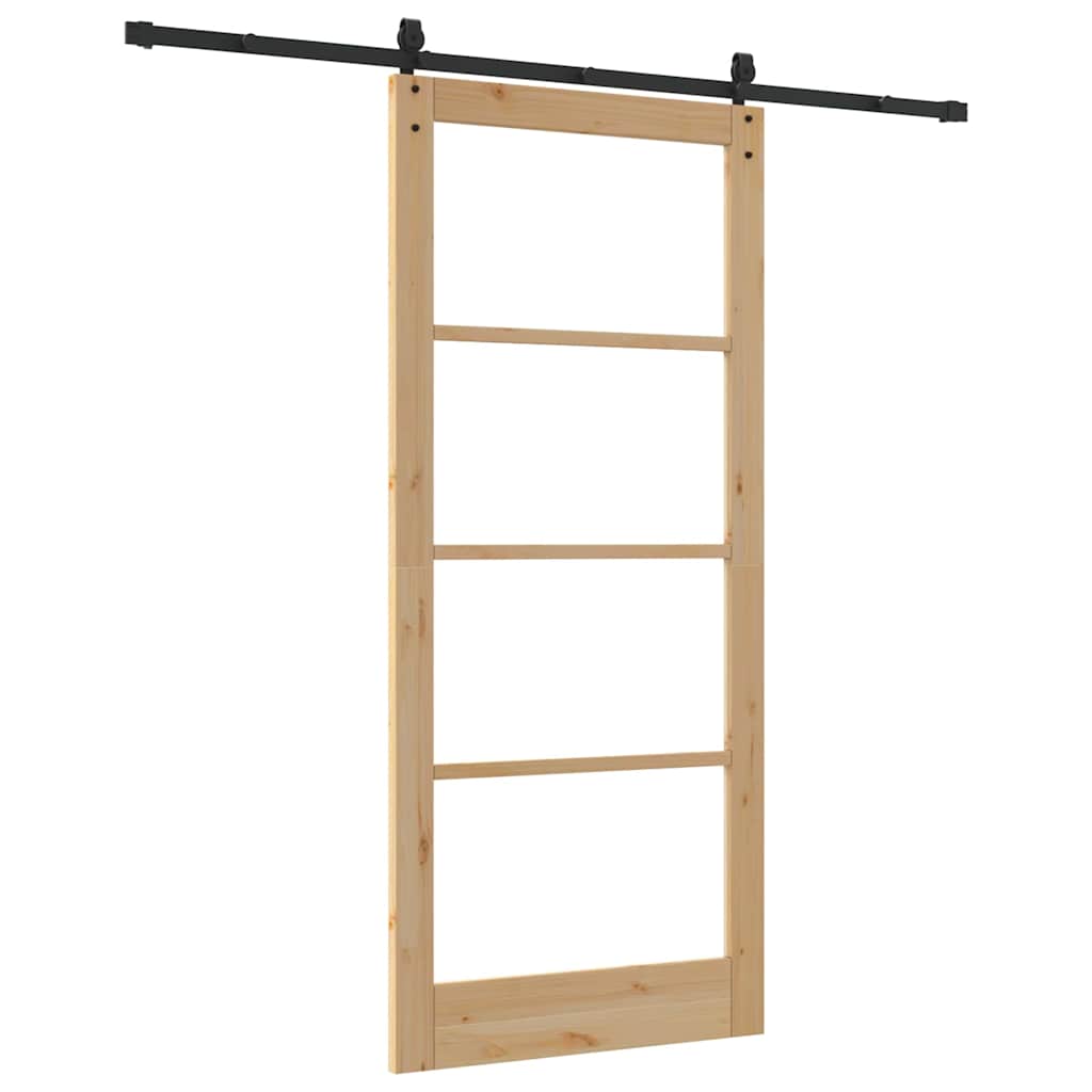 Skyvedør ORKDAL Naturlig 93 x 211 cm Massivt furutre og glass