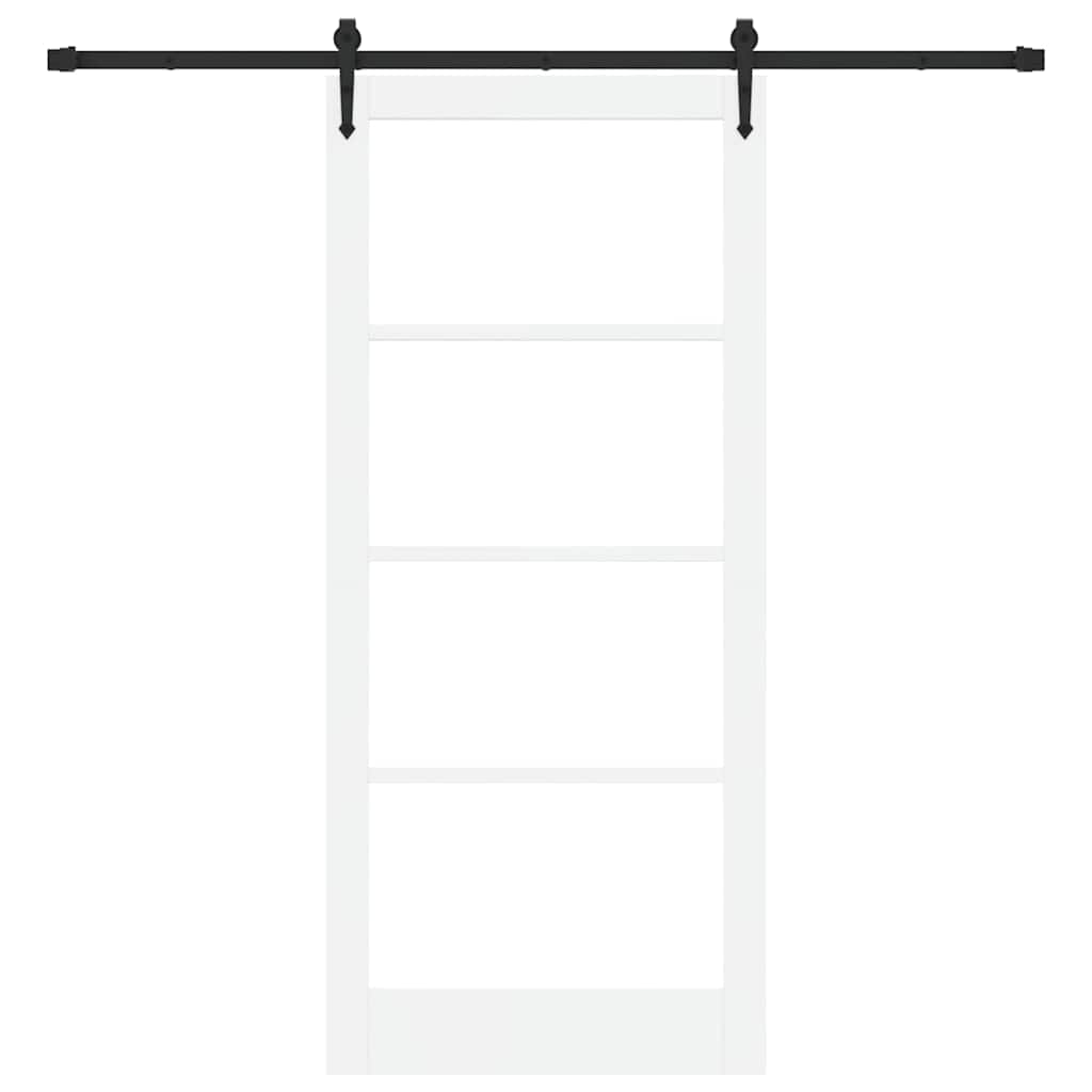 Skyvedør ORKDAL Hvit 93 x 211 cm Massivt furutre og glass
