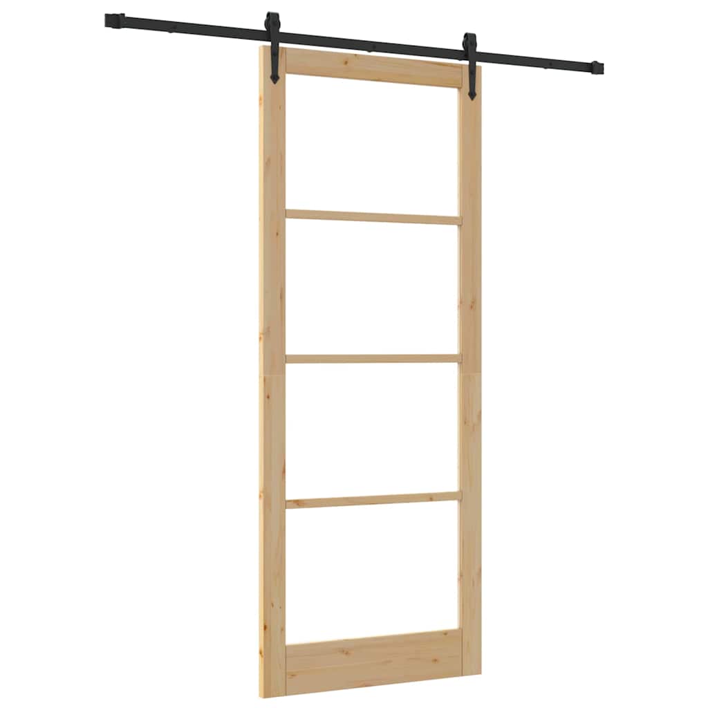 Skyvedør ORKDAL Naturlig 93 x 232 cm Massivt furutre og glass