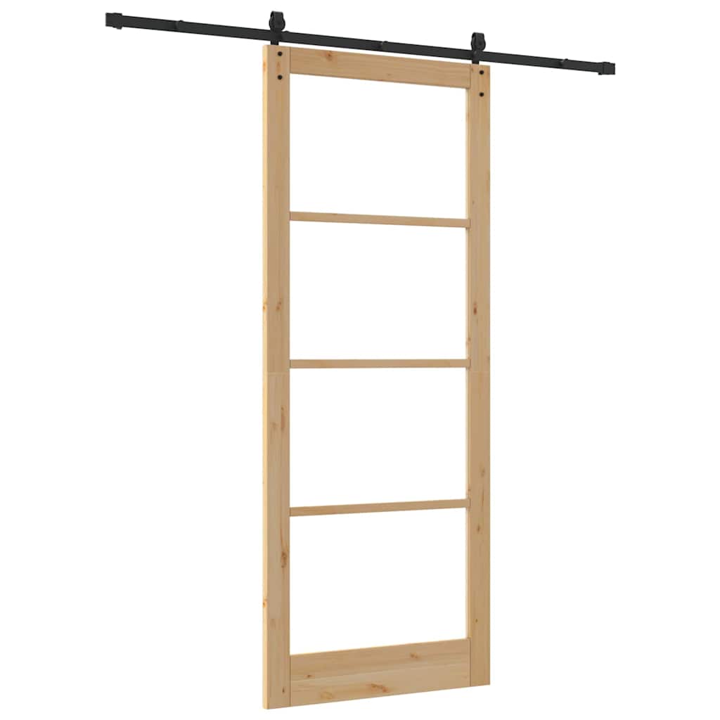 Skyvedør ORKDAL Naturlig 93 x 232 cm Massivt furutre og glass
