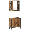 Baderomsinnredningssett med hylle 2 pcs Brun 60 x 30 x 60 cm