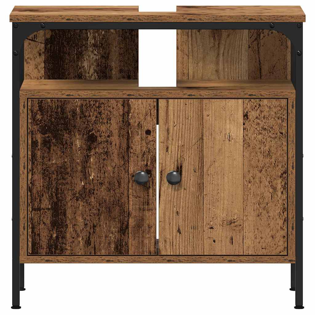 Baderomsinnredningssett med hylle 2 pcs Brun 60 x 30 x 60 cm