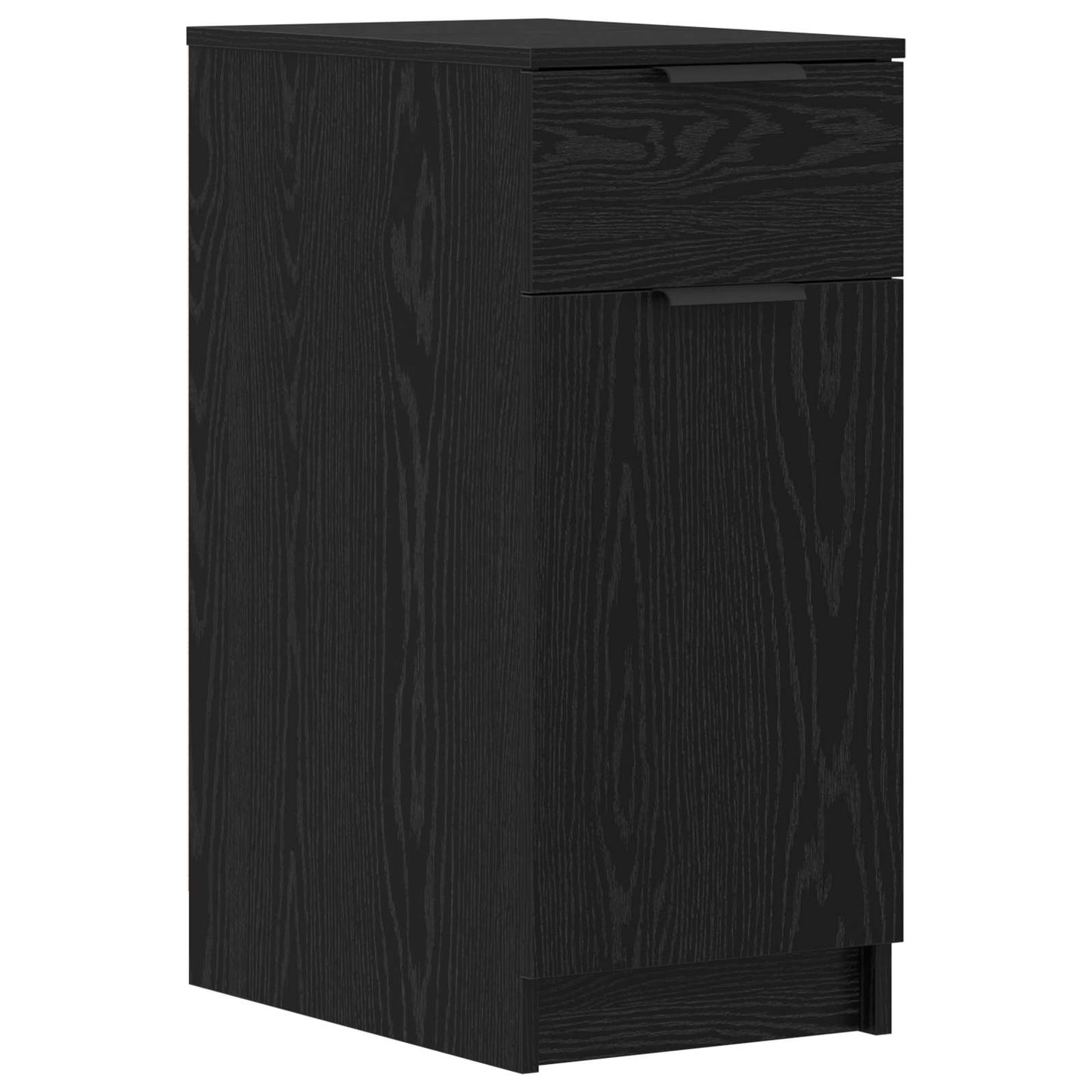 Skrivebord med skuff Svart Eik 133 x 50 x 75 cm Konstruert tre