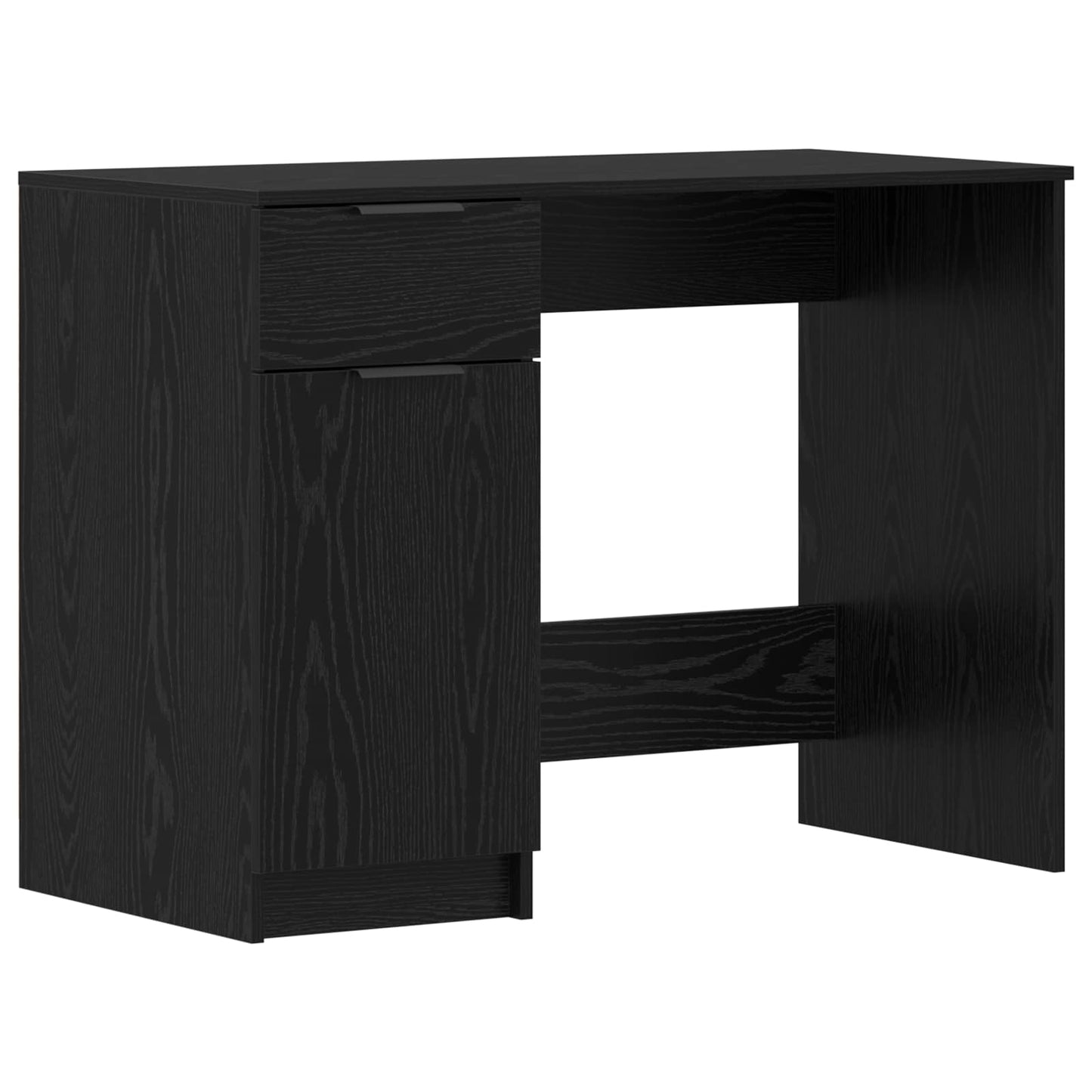 Skrivebord med skuff Svart Eik 133 x 50 x 75 cm Konstruert tre