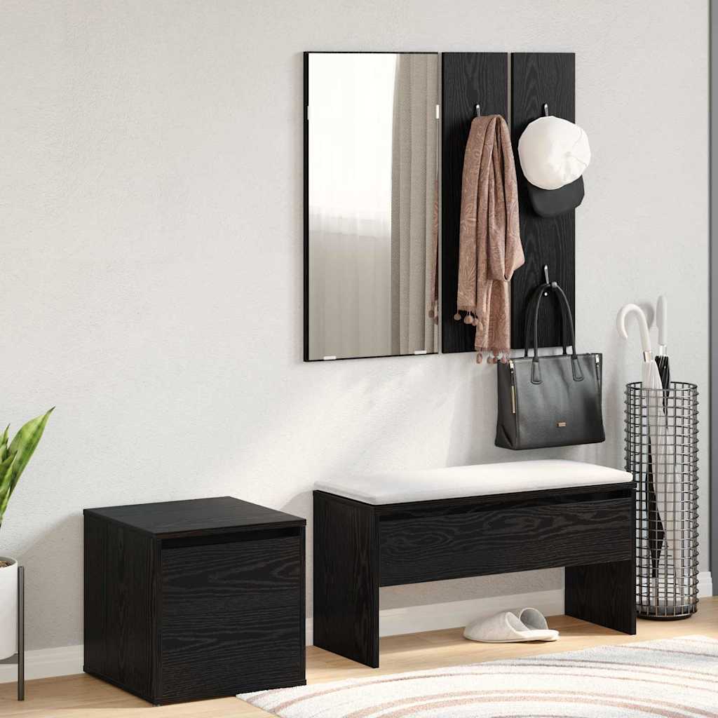 Gangmøbelsett 3 pcs Svart eik 80 x 31 x 40 cm Konstruert tre