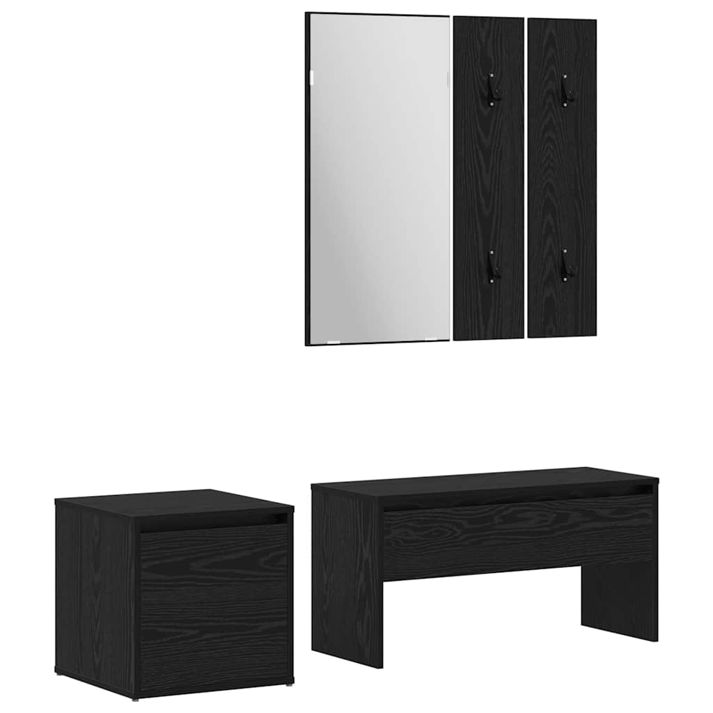 Gangmøbelsett 3 pcs Svart eik 80 x 31 x 40 cm Konstruert tre