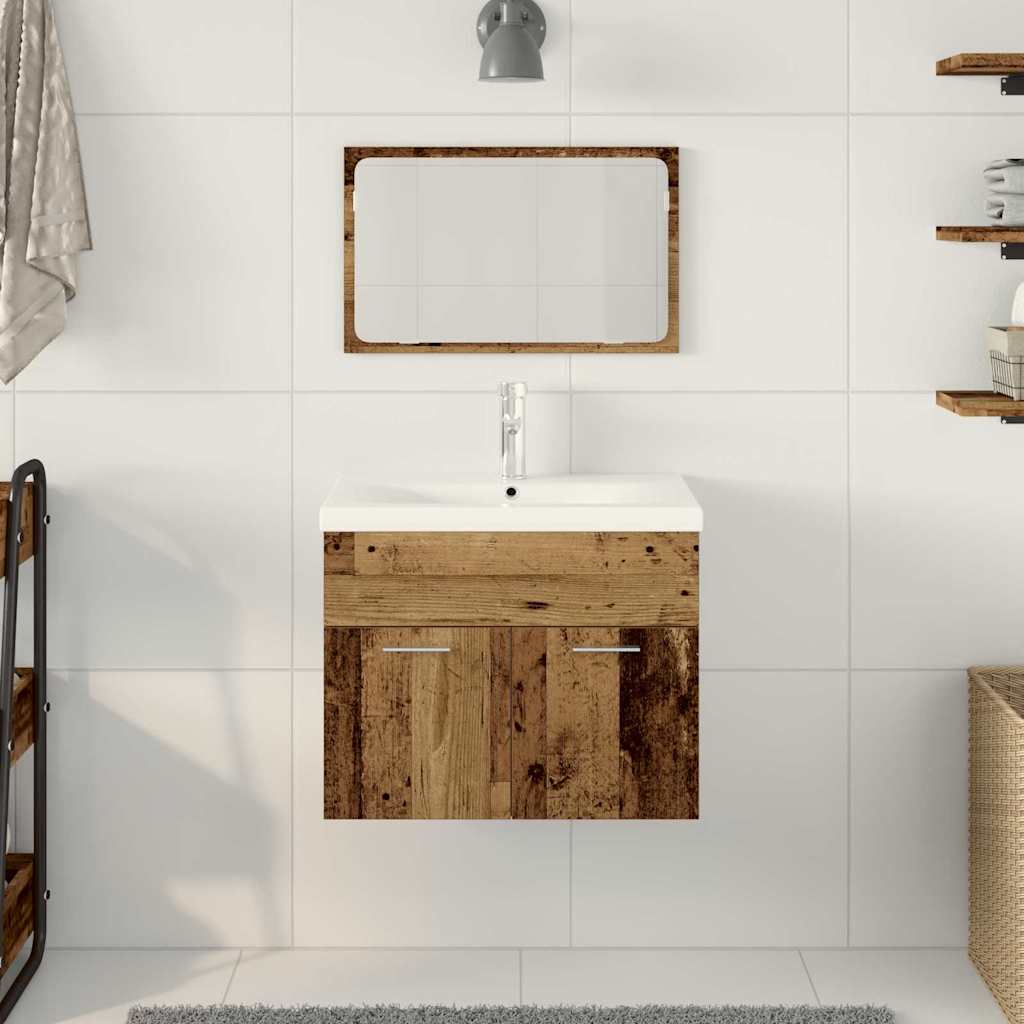 Sett Annet Brun, Hvit 60 x 38.5 x 46 cm Massivt tre, Keramikk