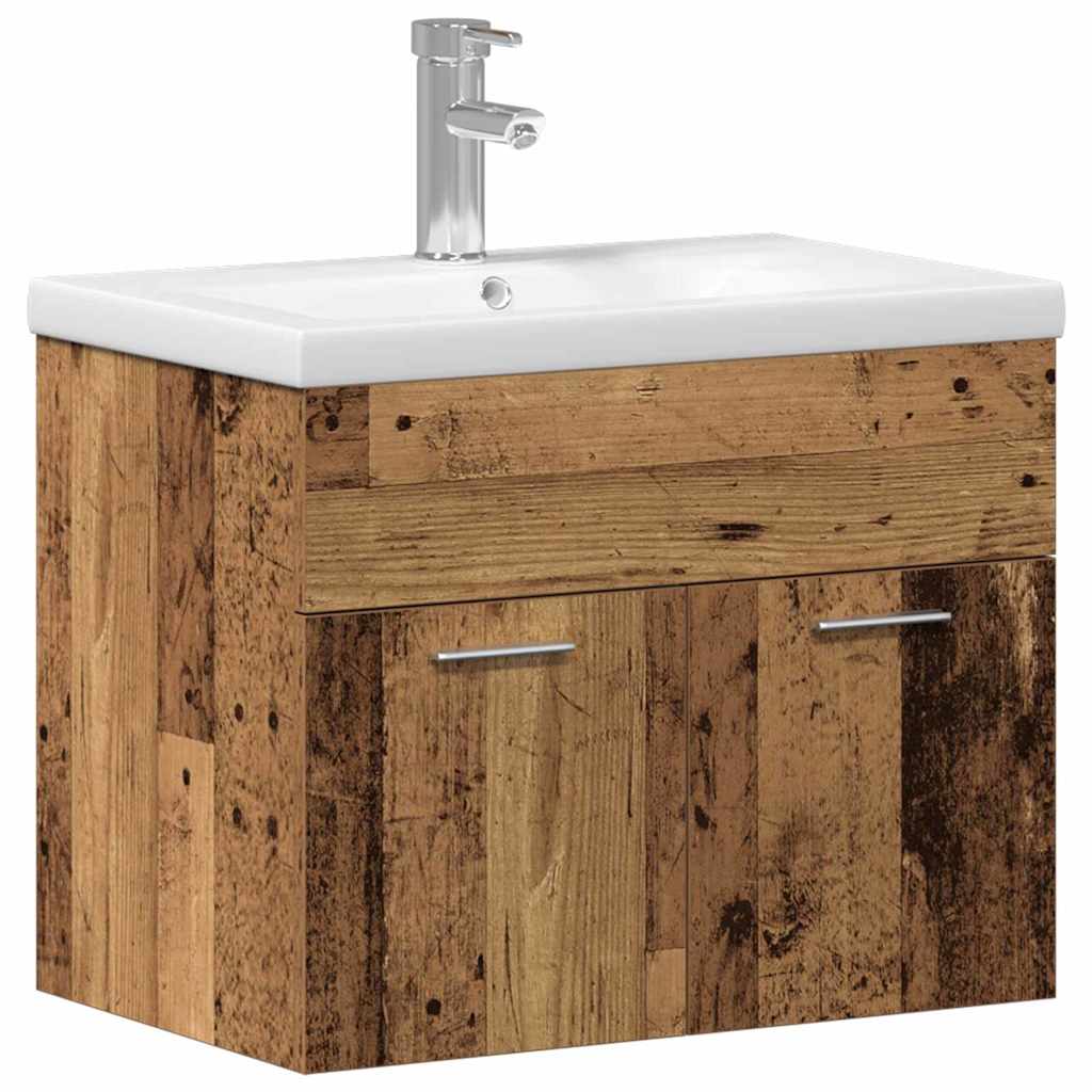 Sett Annet Brun, Hvit 60 x 38.5 x 46 cm Massivt tre, Keramikk