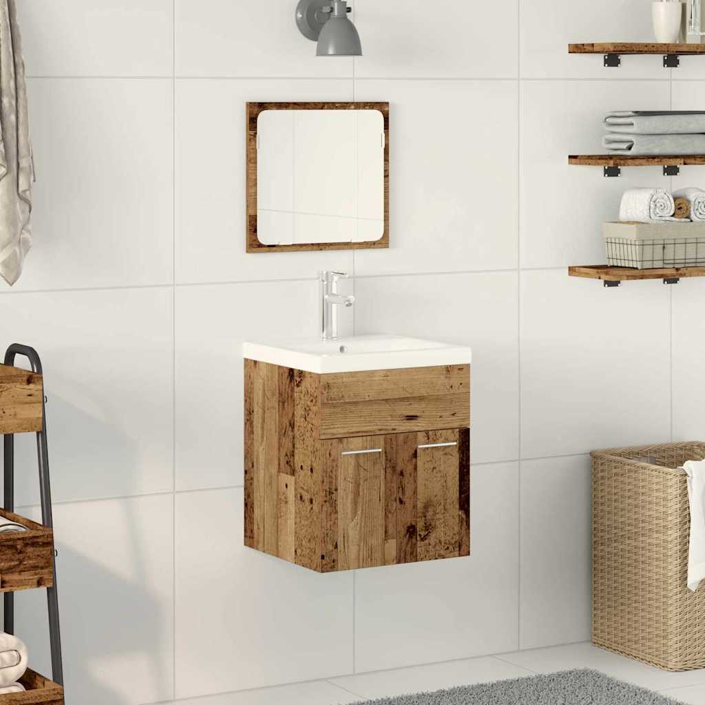 Baderomsinnredningssett 3 pcs Gamle tre 41 x 38.5 x 46 cm