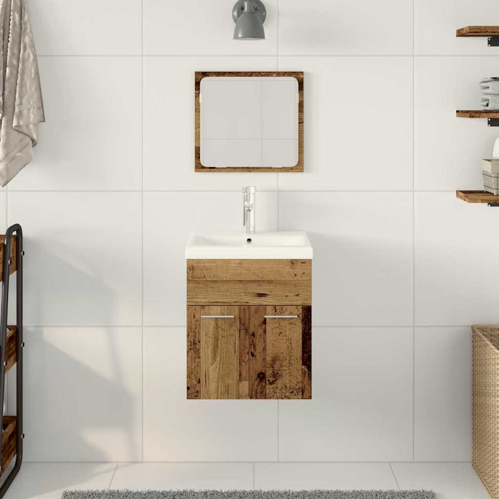 Baderomsinnredningssett 3 pcs Gamle tre 41 x 38.5 x 46 cm