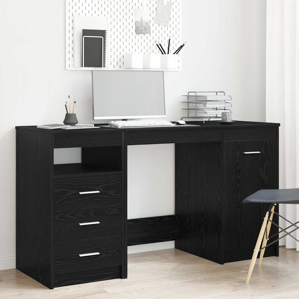 Skrivebord 2 pcs Svart Eik 140 x 50 x 76 cm Konstruert tre