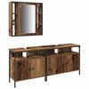 Baderomsspeilskap 3 pcs Brun 80 x 30 x 60 cm Konstruert tre