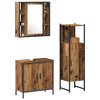 Baderomsinnredningssett med dør 3 pcs Brun 33 x 33 x 120.5 cm