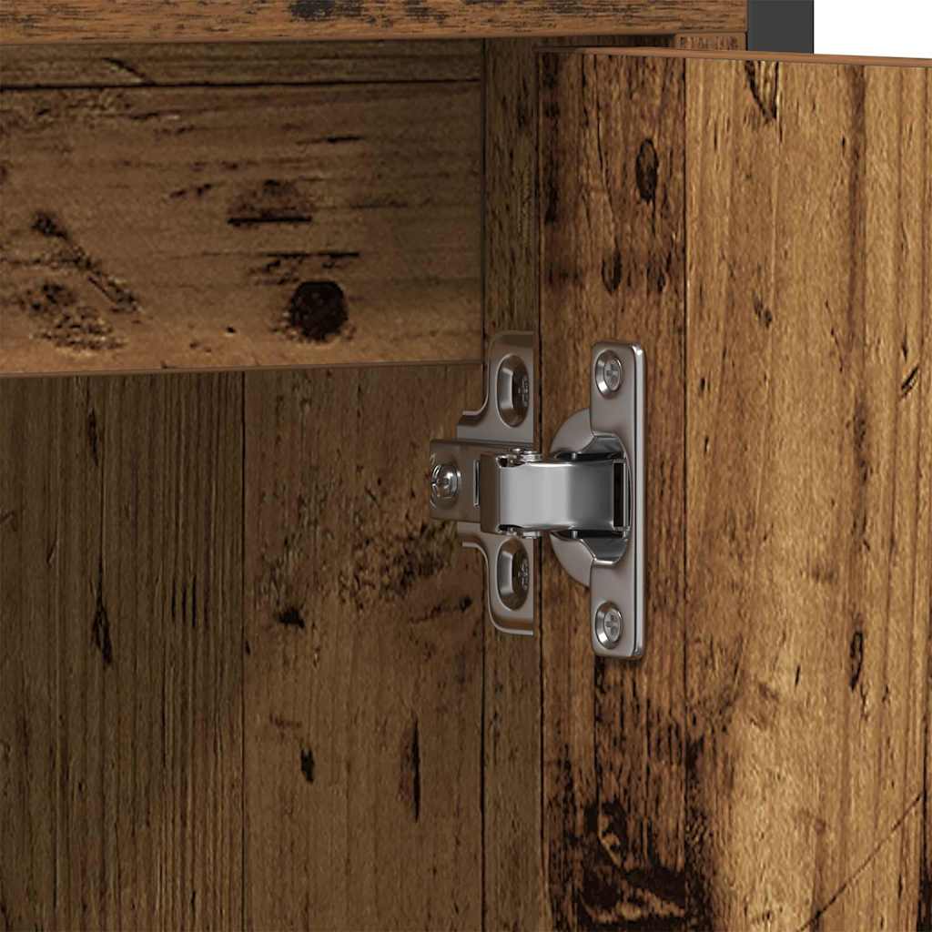 Baderomsinnredningssett med hylle 3 pcs Brun 60 x 16 x 60 cm