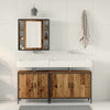 Baderomsinnredningssett med hylle 3 pcs Brun 60 x 16 x 60 cm
