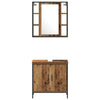 Baderomsinnredningssett med hylle 3 pcs Brun 60 x 16 x 60 cm