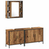 Baderomsinnredningssett med hylle 3 pcs Brun 60 x 16 x 60 cm